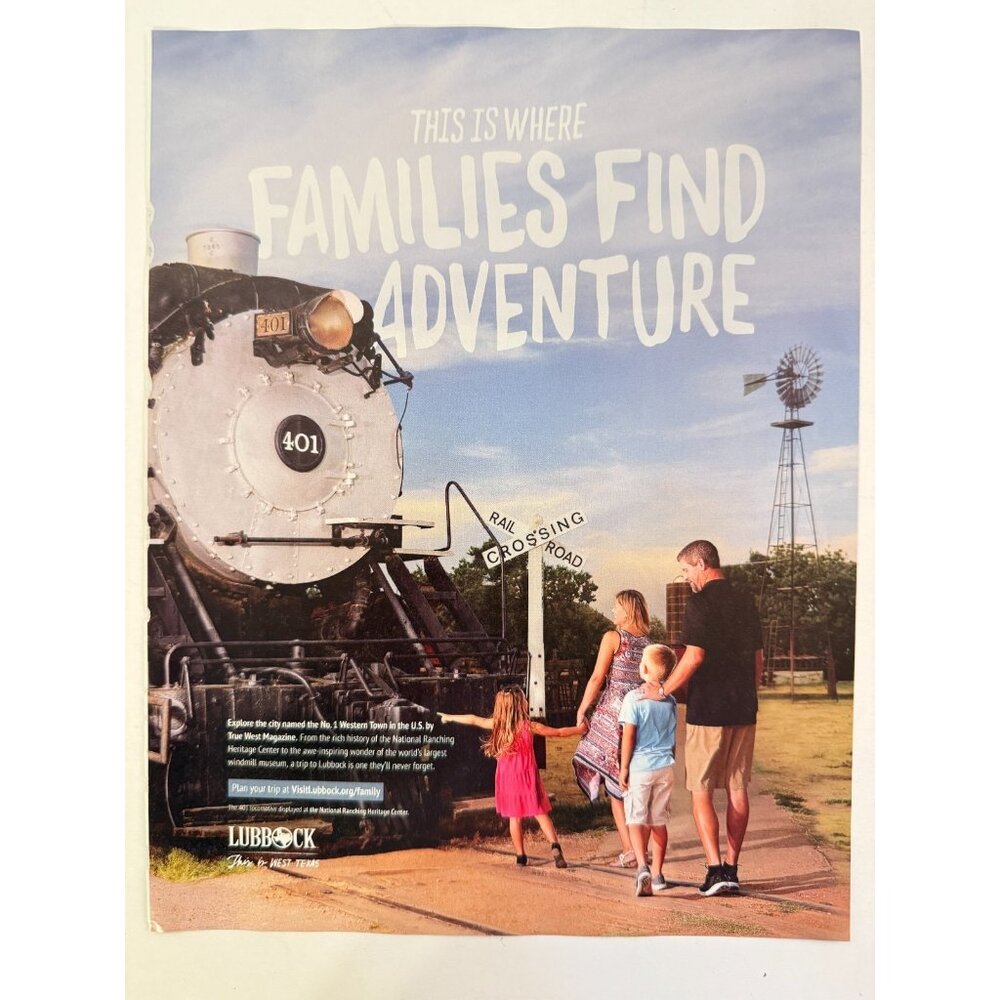 Visit Lubbock Texas Family Tourism 401 Locomotive Train Advertisement Print Ad